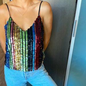 Shimmer rainbow top